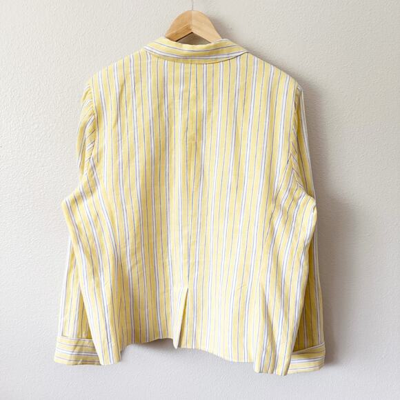 RSVP DRAPER JAMES | Preppy Yellow White Blue Blazer Linen Cotton Jacket | XXL - Picture 7 of 10